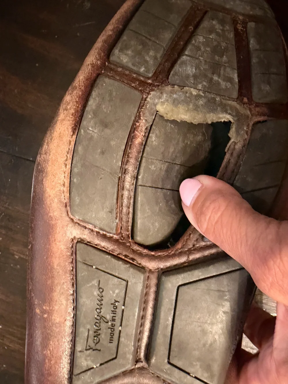 Salvatore Ferragamo Men’s Brown Leather Gancini Bit Driving Loafers | Size 12